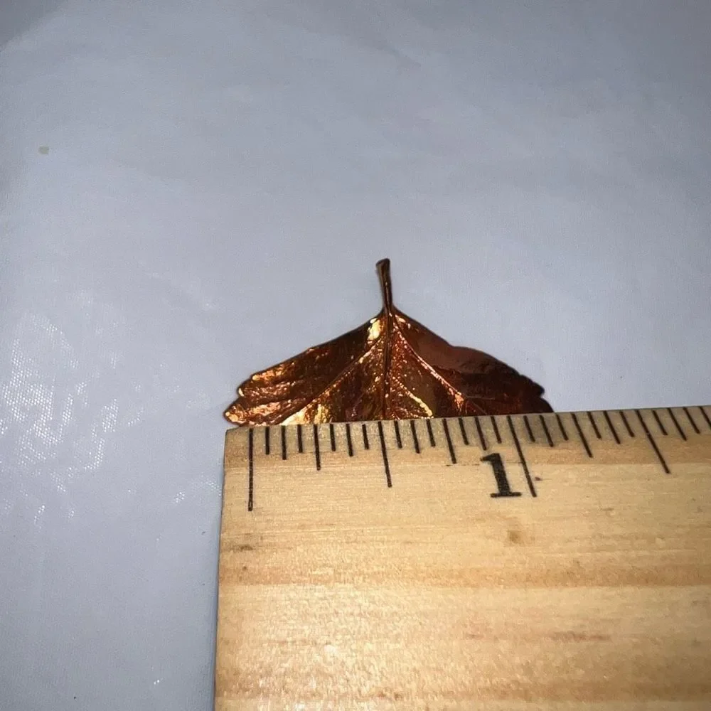 Vintage Copper Overlay Leaf Brooch